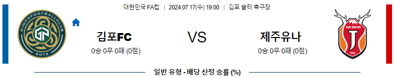 김포 제주 대한민국 FA컵 분석 국내스포츠 무료중계 7월17일